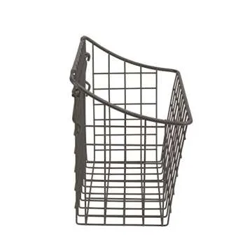Spectrum Pegboard & Wall Mount Wire Basket Large (Industrial Gray) - Storage & Organizer for Garage, Tools, Shed, Home, Work Bench, Crafts, & More