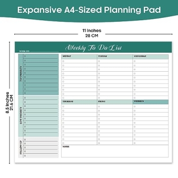 Weekly To Do List Notepad - 52 Tear-Off Sheets for Easy Planning