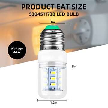 GEAIN 5304511738 Light Bulb Refrigerator 3.5W (110-240V Warm Light) for Frigidaie Refrigerator Light...