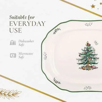 Spode Christmas Tree Serving Platter - 19" Porcelain Tray