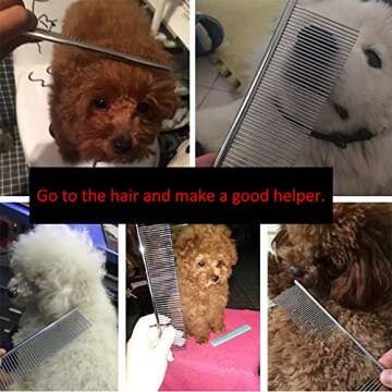 Petsvv 2 Pack Stainless Steel Grooming Comb for Pets