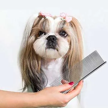 Petsvv 2 Pack Stainless Steel Grooming Comb for Pets