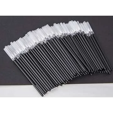 KOLAMOON 100 Pack Disposable Eyeliner Brushes Fine Point Applicator Makeup Eye Liner Wands Eyeliner Makeup Brushes
