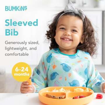 Bumkins Bibs, Baby and Toddler Girls and Boys 6-24 Months, Long Sleeve, Essential Must Have for Eati...