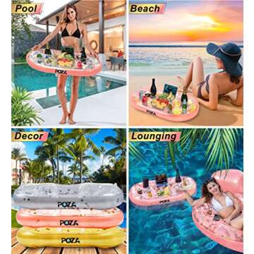 POZA Inflatable Rose Gold Floating Cooler for Parties