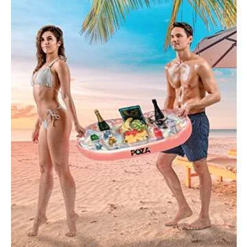 POZA Inflatable Rose Gold Floating Cooler for Parties