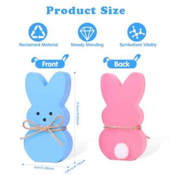 Colorful Wooden Bunny Decorations Set for Easter Festivities