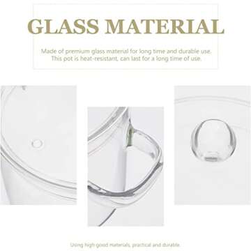 Glass Saucepan with Cover Heat-resistant Glass Stovetop Pot and Pan with Lid for Pasta Noodle, Soup, Milk, Baby Food (64oz/1900ml)