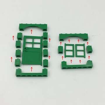102 Piece Windows and Doors Building Blocks Accessories, Includes Doors and Windows, Assorted Colors Set of 6 for Building, Compatible with Lego Parts and Pieces
