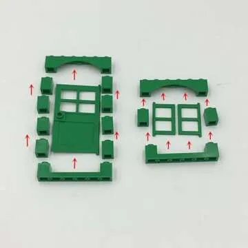 102 Piece Windows and Doors Building Blocks Accessories, Includes Doors and Windows, Assorted Colors Set of 6 for Building, Compatible with Lego Parts and Pieces
