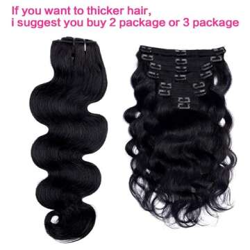 Premium Clip in Hair Extensions for Black Women 100% Human Hair