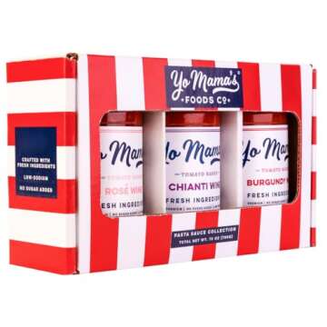 Yo Mama’s Foods Gourmet Keto Gift Set and Care Package | Includes (1) Burgundy Wine (1) Chianti Wi...