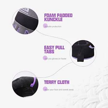 HANDLANDY Utility Work Gloves Women, Flexible Breathable Yard Work Gloves, Thin Mechanic Working Gloves Touch Screen (XS, Purple)