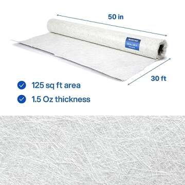 Premium Marine Grade Fiberglass Cloth Roll - 125 sq ft