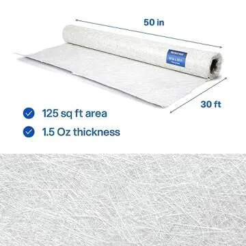 Premium Marine Grade Fiberglass Cloth Roll - 125 sq ft