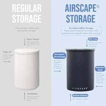 Planetary Design Airscape® Stainless Steel Coffee Canister | Food Storage Container | Patented Inne...
