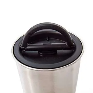 Planetary Design Airscape® Stainless Steel Coffee Canister | Food Storage Container | Patented Inner Plunger Lid REMOVES Excess Oxygen | Don't Buy airtight, Buy AIR-Less | (Medium, Brushed Copper)