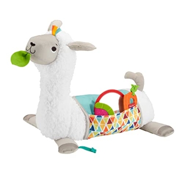 Fisher-Price Baby Toy Grow-with-Me Tummy Time Llama Wedge Support with Mirror, Teether & Rattle for ...
