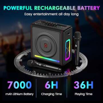 Portable Karaoke Machine with Pitch Correction & Echo Effect