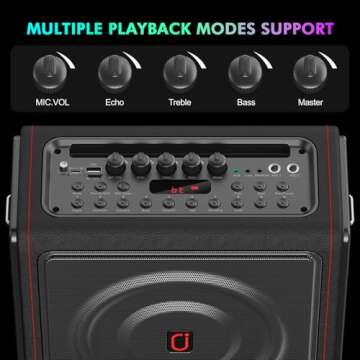 Portable Karaoke Machine with Pitch Correction & Echo Effect