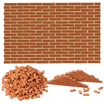 Civaner Mini Bricks Tiny Bricks for Landscaping Miniature Bricks Model Brick Wall Small Bricks for C...