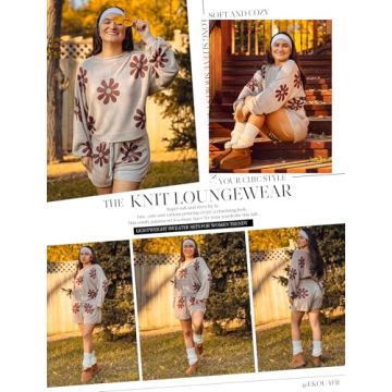 Ekouaer Women’s Soft Knit Pajama Set for Lounging