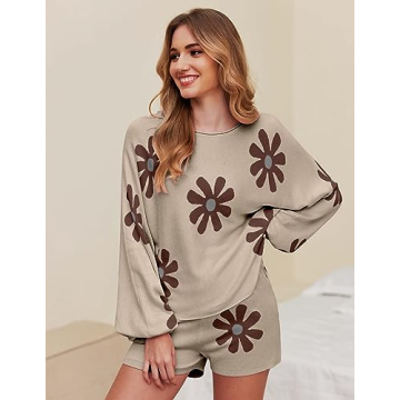 Ekouaer Women’s Soft Knit Pajama Set for Lounging