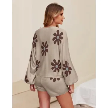 Ekouaer Women’s Soft Knit Pajama Set for Lounging