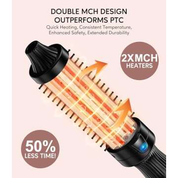 Terviiix 1.25 Inch Thermal Brush, Fast-Heating Ceramic Tourmaline Ionic Volumizing Brush, Heated Rou...