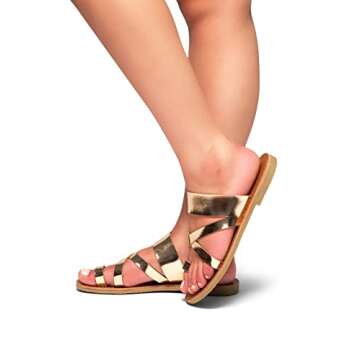 Herstyle Donnoddi Women’s Slip on Flip Flops Toe Ring Slides Comfort Flat Summer Sandals RoseGold 7.5