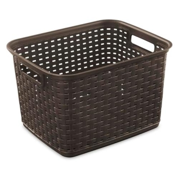 Sterilite Tall Plastic Weave Baskets for Home Organization 6-Pack