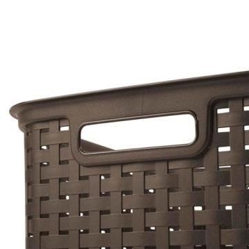 Sterilite Tall Plastic Weave Baskets for Home Organization 6-Pack