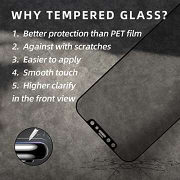 EGKimBa Privacy Screen Protector compatible with iPhone 12 Pro Max, 6.7 inch Gradient Colorful Electroplated Anti-Spy Anti-Blue Light Easy Installation Tempered Glass