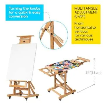 MEEDEN Large H-Frame Easel for Artists - Durable Beech Wood