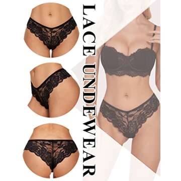 Avidlove Plus Size Tangas for Women Lace Underwear Sexy Stretch Panties 4 Pack Multicolor 3 XL