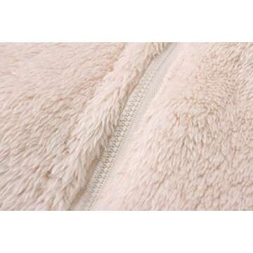 Baby Boy's Fleece Down Coat 0-12 Months Toddlers Cute Bear Jumpsuits Winter Hooded Rompers with Zipper Beige 3-6M