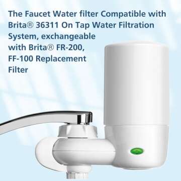 2-pack Faucets Filter Cartridge Replacement, Compatible with Brita® Faucet Water Filtration System,...
