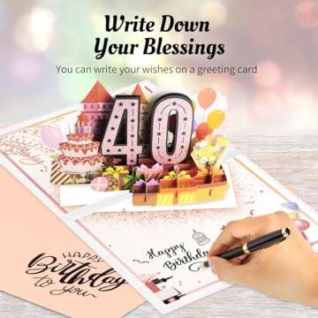 Aiunmiol 40th Birthday Card - Jumbo Pop Up Card For Celebration