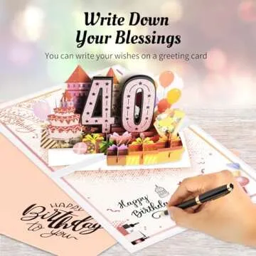 Aiunmiol 40th Birthday Card - Jumbo Pop Up Card For Celebration