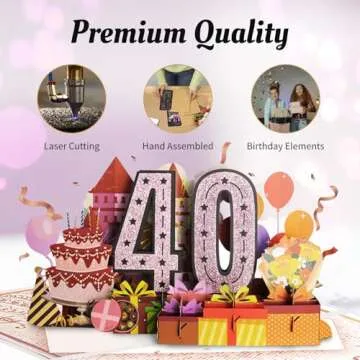 Aiunmiol 40th Birthday Card - Jumbo Pop Up Card For Celebration
