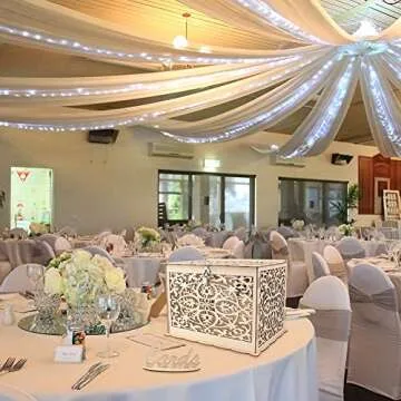 OurWarm DIY Wedding Card Box with Lock Rustic Wood Card Box Gift Card Holder Card Box Perfect for Weddings, Baby Showers, Birthdays, Graduations Hold up 225 Cards