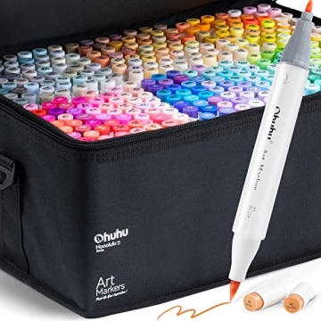 Ohuhu 320 Colors Alcohol Markers Dual-Tip Art Set