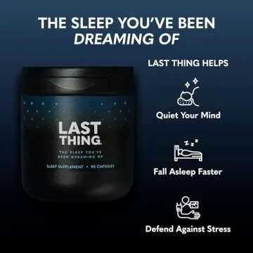 BODi Last Thing Complete Sleep Supplement with L-theanine, Ashwagandha, Magnesium Glycinate, Melatonin - Calming Night Time Stress Defense for Deep Restorative Sleep - 30 Day Supply (90 Capsules)