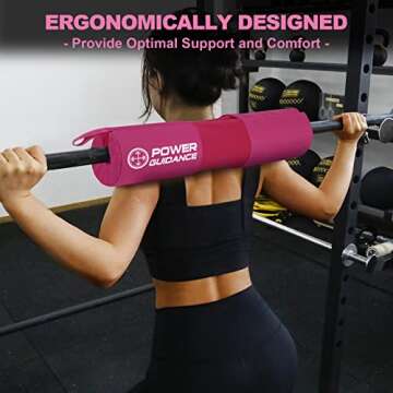 POWER GUIDANCE Barbell Squat Pad - Neck & Shoulder Protective Pad Anti-Skid Points for Squats, Lunges, Hip Thrusts, Weightlifting - Fit Standard and Olympic Bars