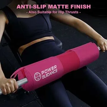 POWER GUIDANCE Barbell Squat Pad - Neck & Shoulder Protective Pad Anti-Skid Points for Squats, Lunges, Hip Thrusts, Weightlifting - Fit Standard and Olympic Bars