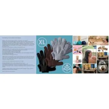 Temple Spring Exfoliating Glove, Carbonized Rayon Bamboo Exfoliating Body Scrubber, Loofah Washcloth, Exfoliate Loofa Shower Scrubber, Body Exfoliator Scrub, Shower Loofah Bath Sponge - Off-White