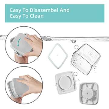 Ankou Airtight Food Storage Container - 0.32 QT （380ml Small Pop Up Food Containers With Lids, Bpa Free Stackable Container for Sugar Tea Candy- 8 Labels - Clear