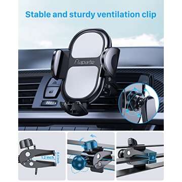 Cell Phone Holder for Car, [Super Stable & Durable] Upgraded Strongest Suction Car Phone Mount, 3-in...