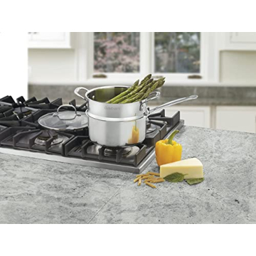Cuisinart 3 Quart Saucepan with Steamer Insert for Home Chefs