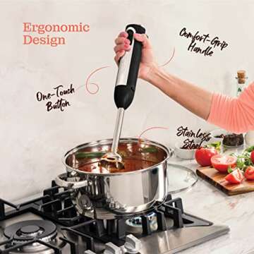 Powerful 800W Immersion Blender Set for Versatile Cooking